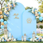 Baby Blue Photo Arch Backdrop Cover Set of 2 for Baby Shower Party 7.2ft and 6ft Arch Covers Stretchy Backdrop Spandex Arch Stand Covers for Boys Birthday Bridal Shower Ceremony Banquet Background - Image 4