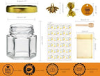 Small Honey Jar, Mini Honey Jars with Dippers, Hexagonal Jars 1.5oz 60 Pack - Image 2