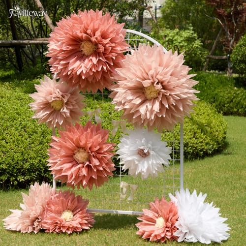 Giant Paper Flowers Decorations for wall Party(Dusty Pink) - Image 2