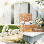 Geelin 2 Set Wedding Card Basket Wicker Boxes with Letter Flag Decor - Image 4