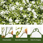 2 Pcs 5.8ft Artificial Baby Breath Flower Vines, Babys Breath Artificial Flowers Real Touch Faux Gypsophila Hanging Fake Baby's Breath Garlands for Wedding and Baby Shower Decor（White） - Image 3