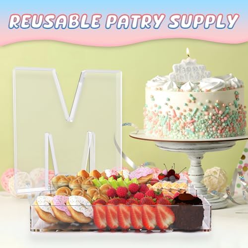 13.8" Extra Large Acrylic Letter Charcuterie Board Box, Reusable Fillable Letter Cake Candy Dish Display Serving Tray for Birthday Anniversary Party Decoration (M) - Image 5
