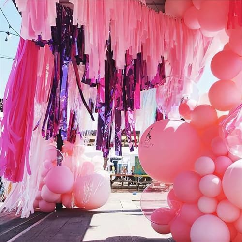Crepe Paper Colorful Party Decorations Crepe Paper Streamers with Hanging Fringe Tinsel Curtain for Baby Shower Birthday Party Decor(8 pcs Green) - Image 3