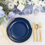 YOUBET 125PCS Navy Blue Plastic Plates for Party Wedding - Image 2