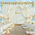 40ft x 10ft Wrinkle Free Ivory Wedding Backdrop Curtains for Party Bridal Shower Reception Decorations Ivory Fabric Curtain Backdrops Drapes for Photography Baby Shower Birthday Background by Tao-GePartyDecorations