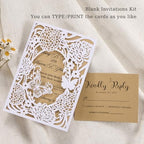50pcs Rustic Wedding Invitations Accessories Blank Kraft Invitation Cards - Image 3
