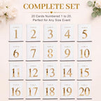 Geelin 20 Pcs Wooden Wedding Table Numbers 1-20 with Stands, White - Image 4