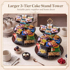 Thenshop 2 Pcs 3-tier Cupcake Stand Melamine 12" 10" 8" Serving Tray, Black - Image 7