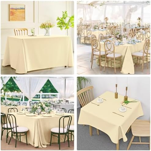 4 Pack Square Table Cloth 52x52 Inch Tablecloth Machine Washable Fabric Polyester Table Cover for Dining, Buffet Parties, Picnic, Events, Weddings Decor（Champagne） - Image 6