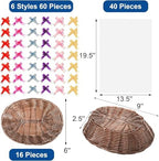 Yesland 16 Pcs Plastic Oval Basket for Gifts Empty, Small Bread Basket Food Storage Baskets with Clear Gift Bags and Colorful Pull Bows, 9 X 6 X 2.5 Inches Bin for Kitchen Restaurant Christmas - Image 3