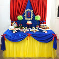 5 Pcs Princess Snow Party Decor Blue and Yellow Table Skirt 30 x 108 in by Windkream