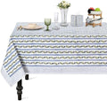 Ridhi Blue Meadow Vine Hand Block Print Cotton Tablecloth 102 x 48 Inch by Ridhi