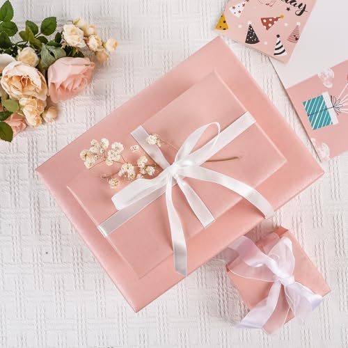 NESCCI Pink Matte Wrapping Paper,Solid Color Pearly-Lustre Paper,Gift Wrapping Paper,Perfect for Wedding,Valentine's Day,Birthday, Christmas,Baby Shower,DIY Bouquet (17 Inches X 32.8 Feet) (Pack of 3) - Image 5