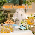 GIVAMEIHF Mini Glass Honey jars-1.5 oz,60pcs Hexagon Honey Jars with Wood Dipper,Stickers,Bee Pendants,Tags,Rope,Small Honey Jars with Lids,Perfect for Wedding Favors,Jams,Baby Shower,Party Favors - Image 3