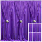 6 Panels Purple Backdrop Curtain for Parties Wedding Wrinkle Free Purple Photo Curtains Backdrop Drapes Fabric Decoration for Birthday Party Photography 30ft(W) x 10ft(H) by Tao-GePartyDecorations