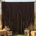 20×14 ft Brwon Wrinkle Free Backdrop Curtain, Soft Silky Polyester Wedding Drapes 4 Panels 14ft Height Coffe Photo Backdrop Curtains for Parties Birthday Baby Shower Photography Background Cloth by ENJOYYOURPARTY