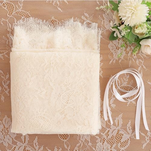 Ivory Lace Tablecloth Rectangular 60x120 Inch 2 Pieces Wedding Table Cloth - Image 6
