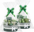 Colingmill 2 Pack 12''x8''x5'' Woven Gift Basket Empty,White, Green by Colingmill