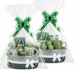 Colingmill 2 Pack 12''x8''x5'' Woven Gift Basket Empty,White, Green by Colingmill
