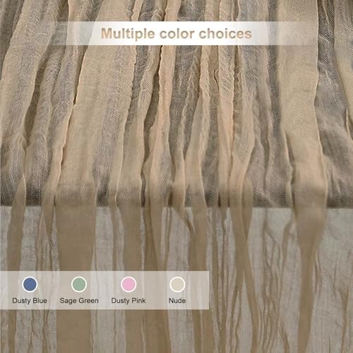 6 Pack Khaki Cheesecloth Table Runner 35x120 Inch 10Ft Rustic Gauze Cheese Cloth Table Runner Sheer Cheesecloth Table Runners for Wedding Party Bridal Shower Decoration - Image 5