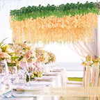 Waipfaru 24 Pack Wisteria Hanging Flowers, 3.6 Feet Champagne Wisteria Artificial Flowers, Artificial Fake Flower Garland, Hanging Vines for Bedroom Wedding Home Party Wall Decor (Champagne, 24pcs) - Image 7