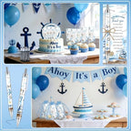 145 Pieces Ahoy It’s a Boy Baby Shower Favors for Guest Nautical Ballpoint Pens and Keychains Gifts Bulk Retractable Baby Shower Pens Gender Reveal Greeting Cards Souvenirs Prizes - Image 6