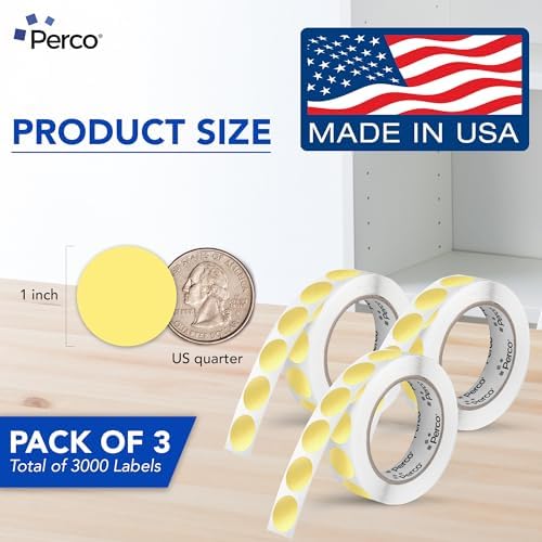 Perco Metallic Gold Perforated Round Circle Dot Sticker 1-Inch Labels — 3 Rolls, 3,000 Stickers - VIP, Reward & Premium Pricing Labels for Events & Packaging - Made in USA - Image 2