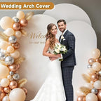Hemmotop Stretchy White Arch Backdrop Cover Set of 3-7.2ft, 6.6ft, 6ft - Image 2