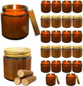 24 Pcs 4 Oz Mini Soy Candles,Mahogany & Teakwood Scented Candles Set,Bulk Aromatherapy Candle,Suitable as Gifts or Souvenirs for Occasions Such as Birthdays and Weddings. by Veiuwa