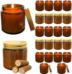 24 Pcs 4 Oz Mini Soy Candles,Mahogany & Teakwood Scented Candles Set,Bulk Aromatherapy Candle,Suitable as Gifts or Souvenirs for Occasions Such as Birthdays and Weddings. by Veiuwa