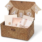 Geelin Seagrass Wedding Card Basket with Burlap Banner Woven,Coffee by Geelin