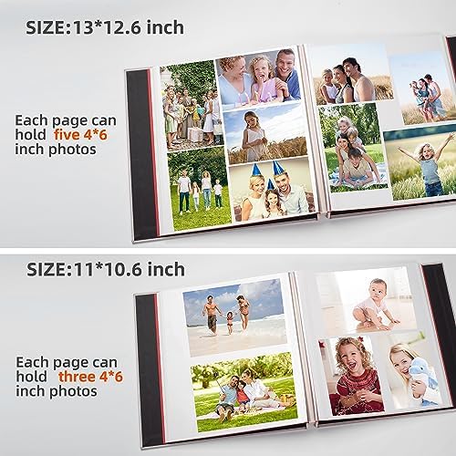HoneyTolly Large Photo Album Self Adhesive, DIY Scrapbook Album for 4x6 8x10 10x12 Pictures, 60 Pages Linen Cover Memory Book, Ideal Gift for Family Wedding Baby Christmas Anniversary(Beige) - Image 6