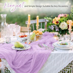 14 Pack Lavender Cheesecloth Table Runner 17x108 Inch Semi Sheer Boho Gauze Cheese Cloth Fabric Table Runners, for Wedding Party Baby Shower Birthday Home Decor Garden Farmhouse - Image 5
