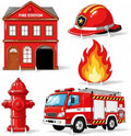 Firetruck Birthday Stand Up Decoration for Indoor Outdoor, 5PCS by WelcometoLawnIdyll