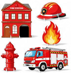 Firetruck Birthday Stand Up Decoration for Indoor Outdoor, 5PCS by WelcometoLawnIdyll