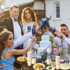 Tioncy 200 Pcs Party Paper Plates Cups Napkin Set Serve 50, Yellow - Image 6