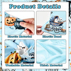 Blue Halloween Baby Shower Party Decoration Set, 6 Ft A Little Boo is Almost Due Stretchy Arch Backdrop Covers with Bat Stickers Balloon Garland Kit for Baby Shower Birthday Party Decor - Image 5