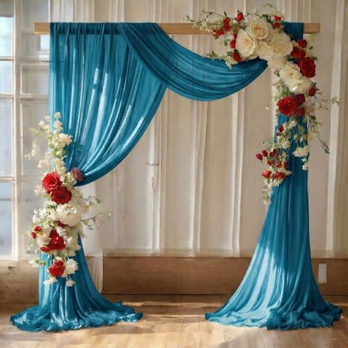 Pack of 2 Wedding Arch Drape Panel Fabric 30" x 100ft - Dark Teal by MDS