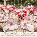 Tigeen 24 Bundles Peonies Artificial Flowers Faux Roses, Rose Red - Image 4