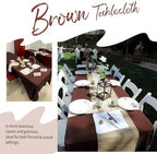 Showgeous 60x102 Inch Brown Rectangle Tablecloth 6 Pack Fit 6FT Table - Image 3