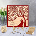 Personalized Tree of Life Wedding Guestbook Alternative with Wooden Heart Sign Custom Famliy Tree Wedding Drop Top Frame Rustic Wedding Decorations for Reception,C-Family Tree Guestbook-2 by Smallduuck