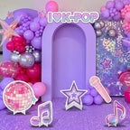 Honoson 6 Pcs Large 24" x 32" Kpop Theme Party Decoration Cardboard Cutouts Standee, Kpop Music Note Microphone Disco Ball Backdrop for Birthday Party Supplies Fan Meetup Photo Booth Props - Image 5