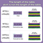 Mardi Gras Party Table Skirt Yellow Green Purple Table Skirts Mardi Gras Decorations for Carnival Masquerade Parade Party 9ft - Image 3