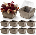 Dandat 8 Set 6 Inch Wooden Flower Box Rustic Table Centerpieces,Brown by Dandat