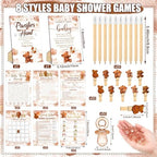Sherr 424 Pcs Brown Bear Baby Shower Games Decorations, 8 Set, 50 Pacifiers - Image 3