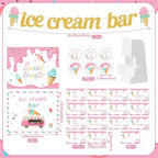 Meanplan 79 Pcs Ice Cream Bar Party Decoration Kit Table Supply, Pastel - Image 2