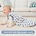 Yoofoss Baby Sleep Sack 12-18 Month 0.5TOG 100% Organic Cotton 2-Way Zipper - Image 6
