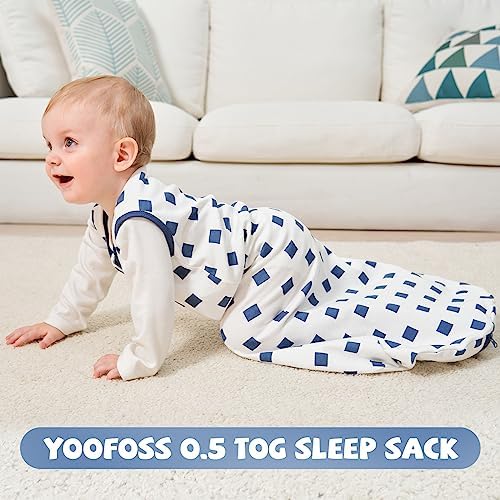Yoofoss Baby Sleep Sack 18-24 Month 0.5TOG 100% Organic Cotton 2-Way Zipper - Image 6