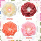 Thiccywoov 8 Pack Giant Paper Flower Decorations for Bulb, 15.7" Large Artificial Flower Paper Lantern Colorful Crepe Tissue Papers Flowers for Classroom Birthday Wedding Decorations(Fresh Color) - Image 4