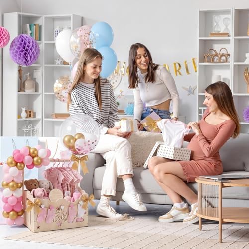 Pink, Wooden Baby Shower Crate Closet,Hollow - Image 2